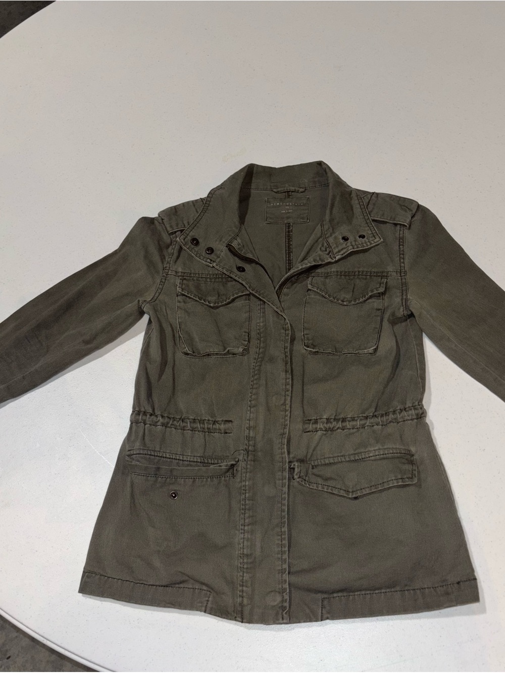 Aeropostale Olive Green Utility Jacket with Drawstring Waist
